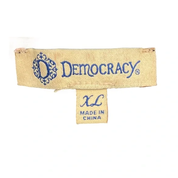 Democracy Royal Blue Velvet Button Down Blouse Top Sz.XL Rayon Pockets Retro - Picture 2 of 9